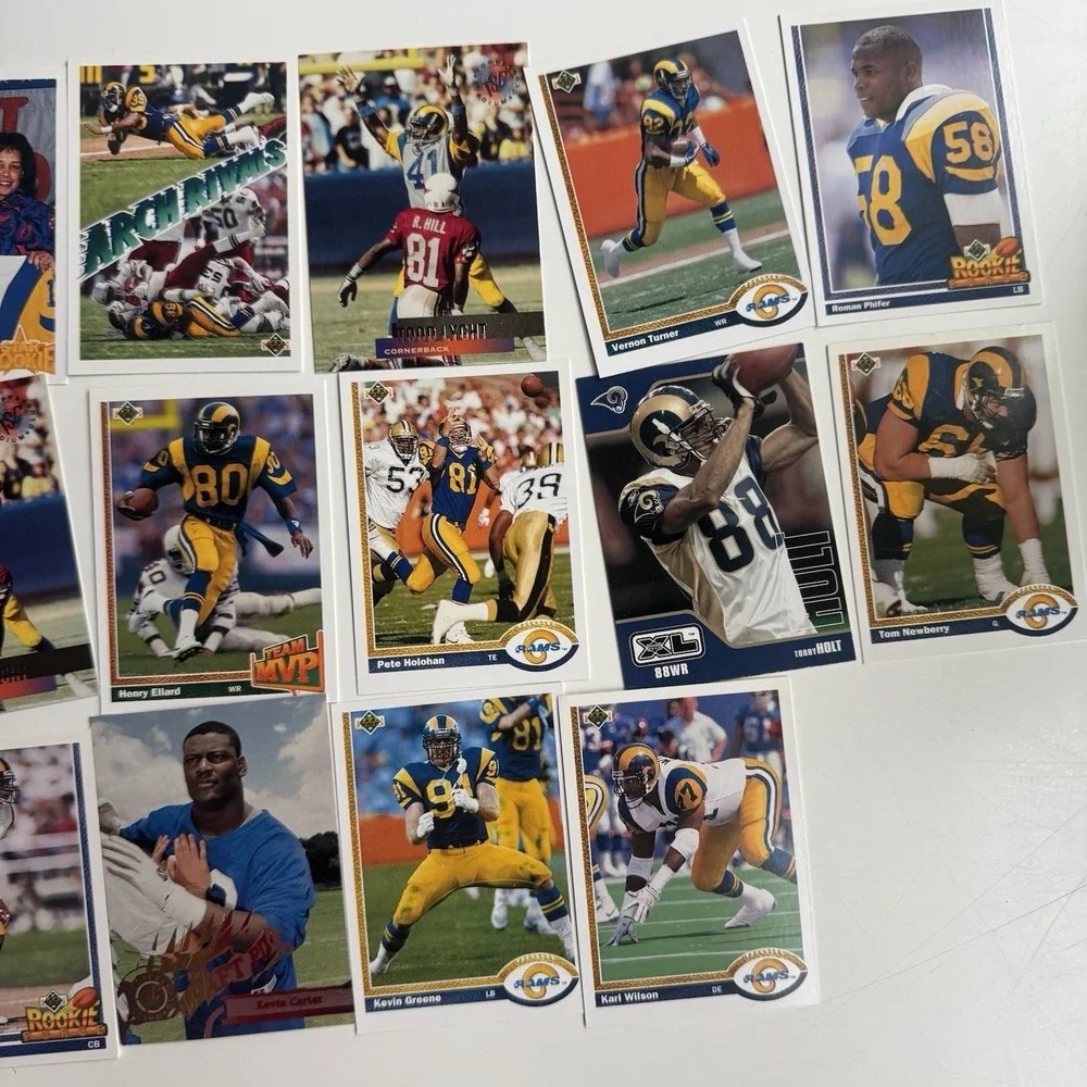 St. Louis Rams Football Card Lot (18) Henry Ellard Kevin Greene Rookies